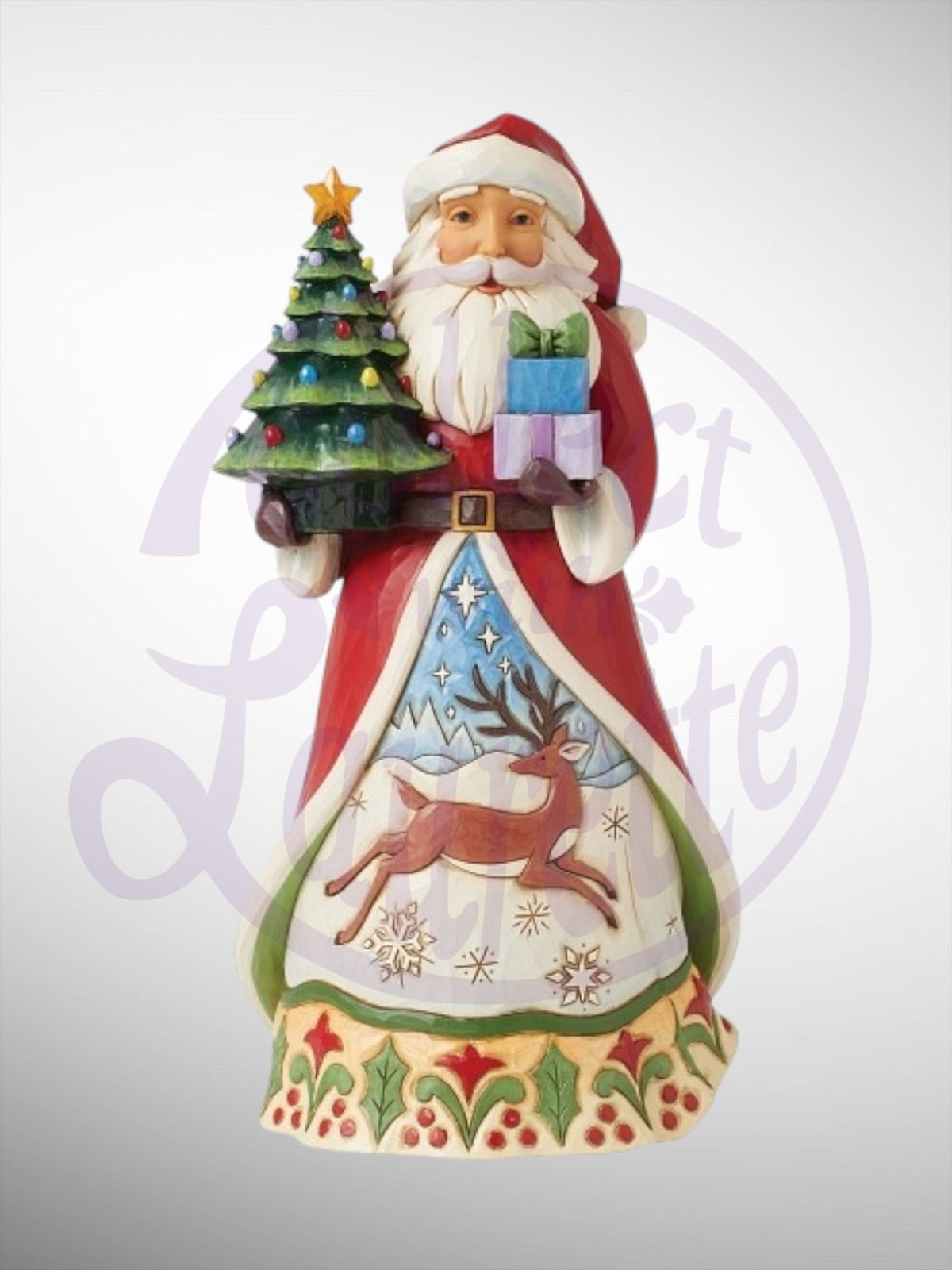 Jim Shore Heartwood Creek - All Is Bright Santa with Vintage LED Tree Figurine